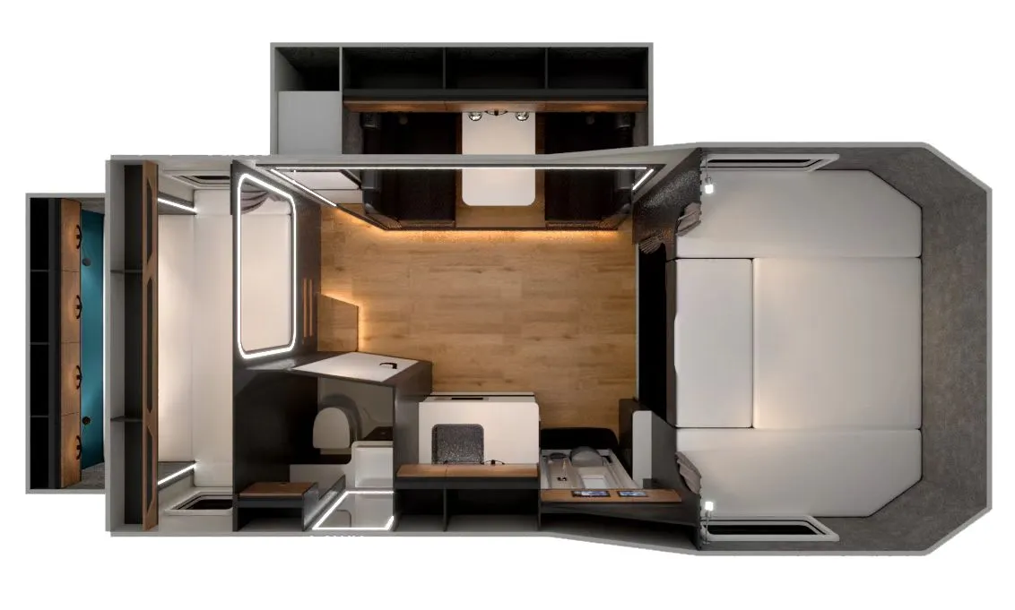Planta baixa do Motorhome Heron Dual Slider — Dual Slider